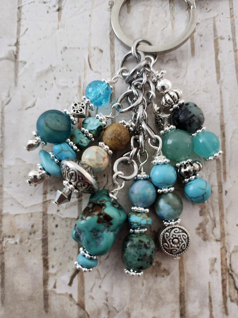 Western Boot Purse Charm or Keychain Aventurine Jasper Handcrafted